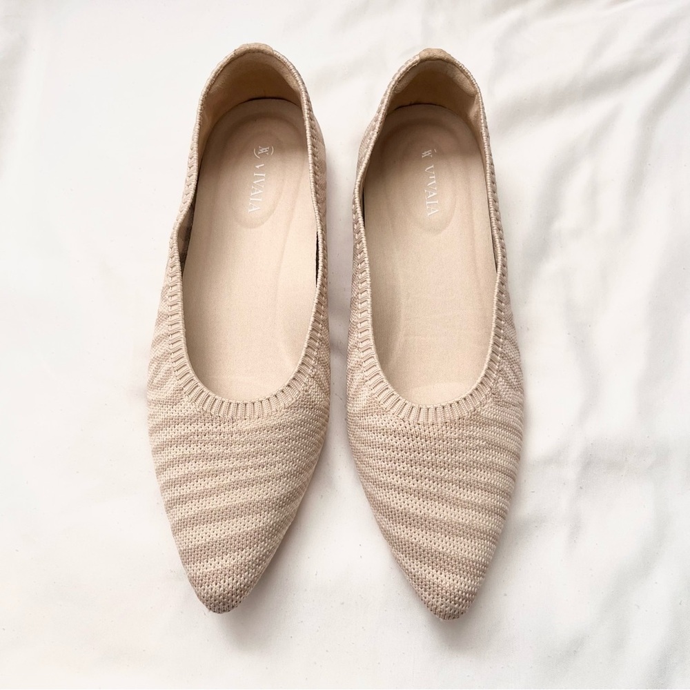 VIVAIA | POINTED TOE BALLET FLATS ARIA 5* IN ZEBRA NUDE PRINT SIZE 9 US EUR 40 - Picture 4 of 7
